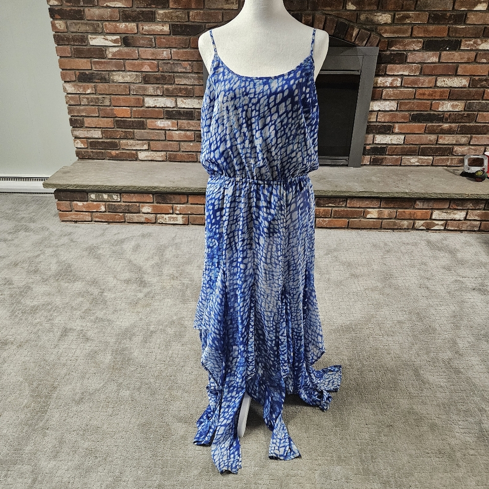 Michael Kors blue maxi halter dress size Large